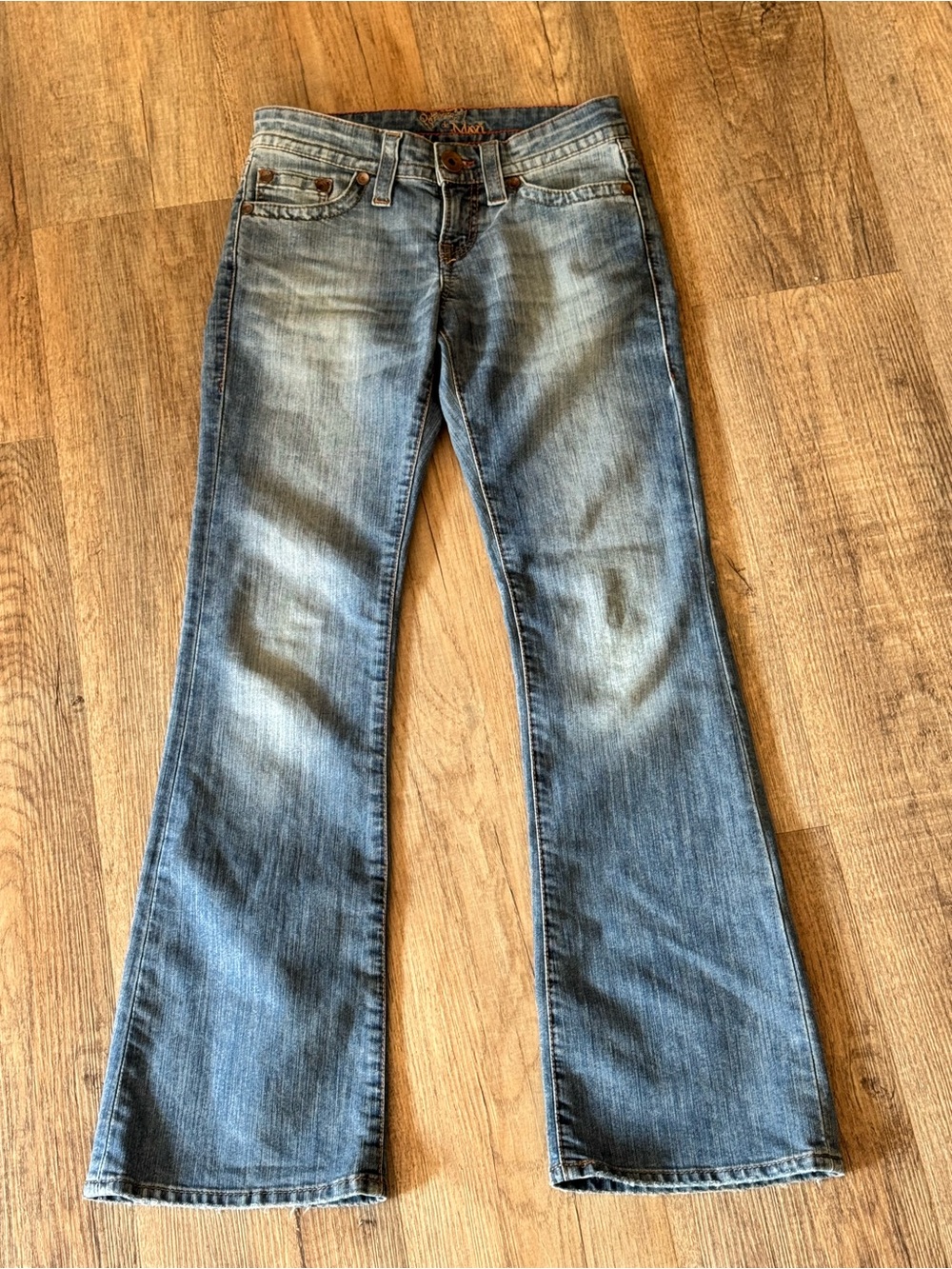 Mavi Zoe Y2K Low Rise Flare Jeans 24/30 Faded Bootcut Denim